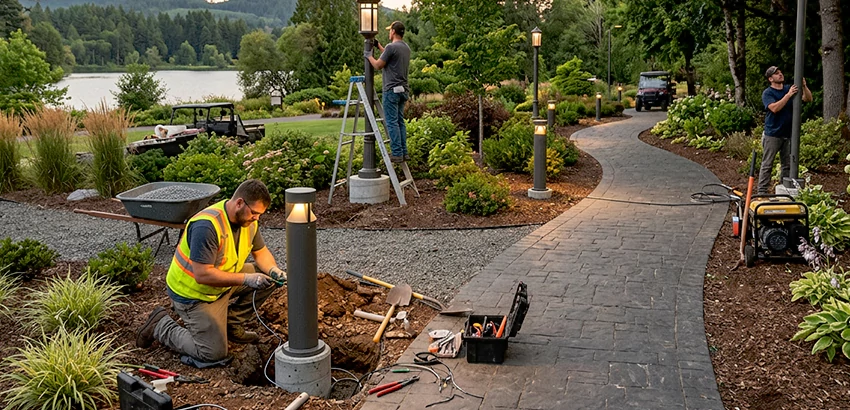 Landscape Post, Pole, and Bollard Lighting Installation in Lancaster